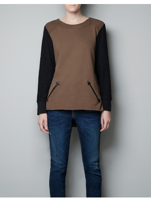 Zara barna-fekete pulóver