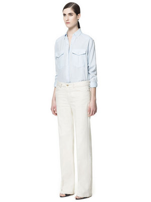 Zara fehér bőszárú nadrág