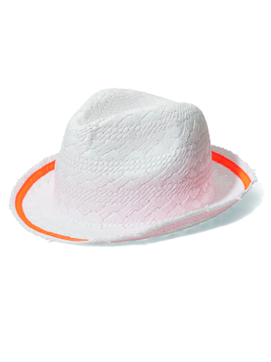 New Yorker narancs szegélyes fehér kalap 