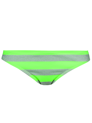New Yorker szürke-zöld csíkos bikini alsó
