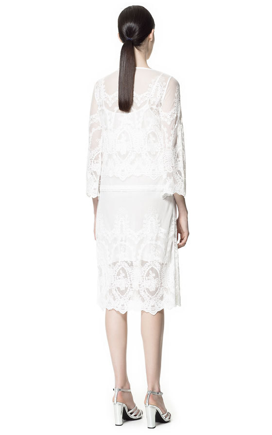 Zara fehér csipke ruha 2013.4.9 fotója