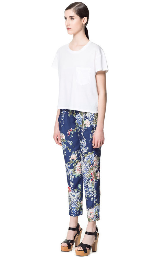 Zara mintás pizsama stílusú nadrág fotója