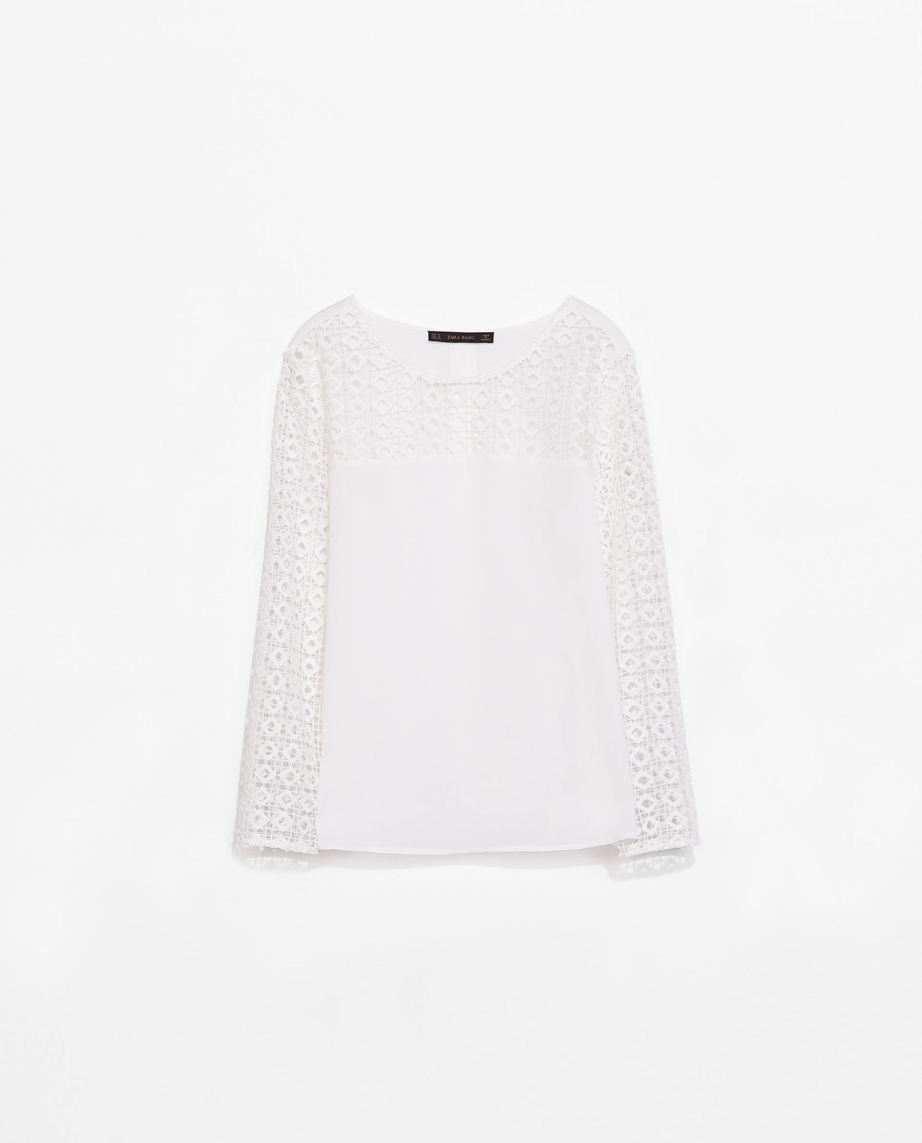 Zara kombinált fehér blúz 2014.6.16 #56147 fotója