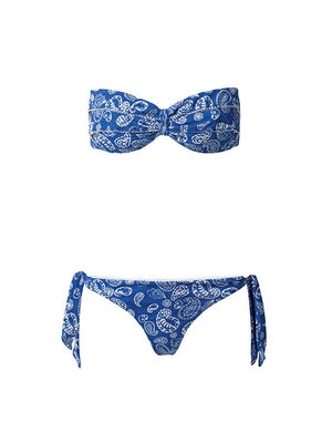 Calzedonia kék mintás oldaltkötős bikini