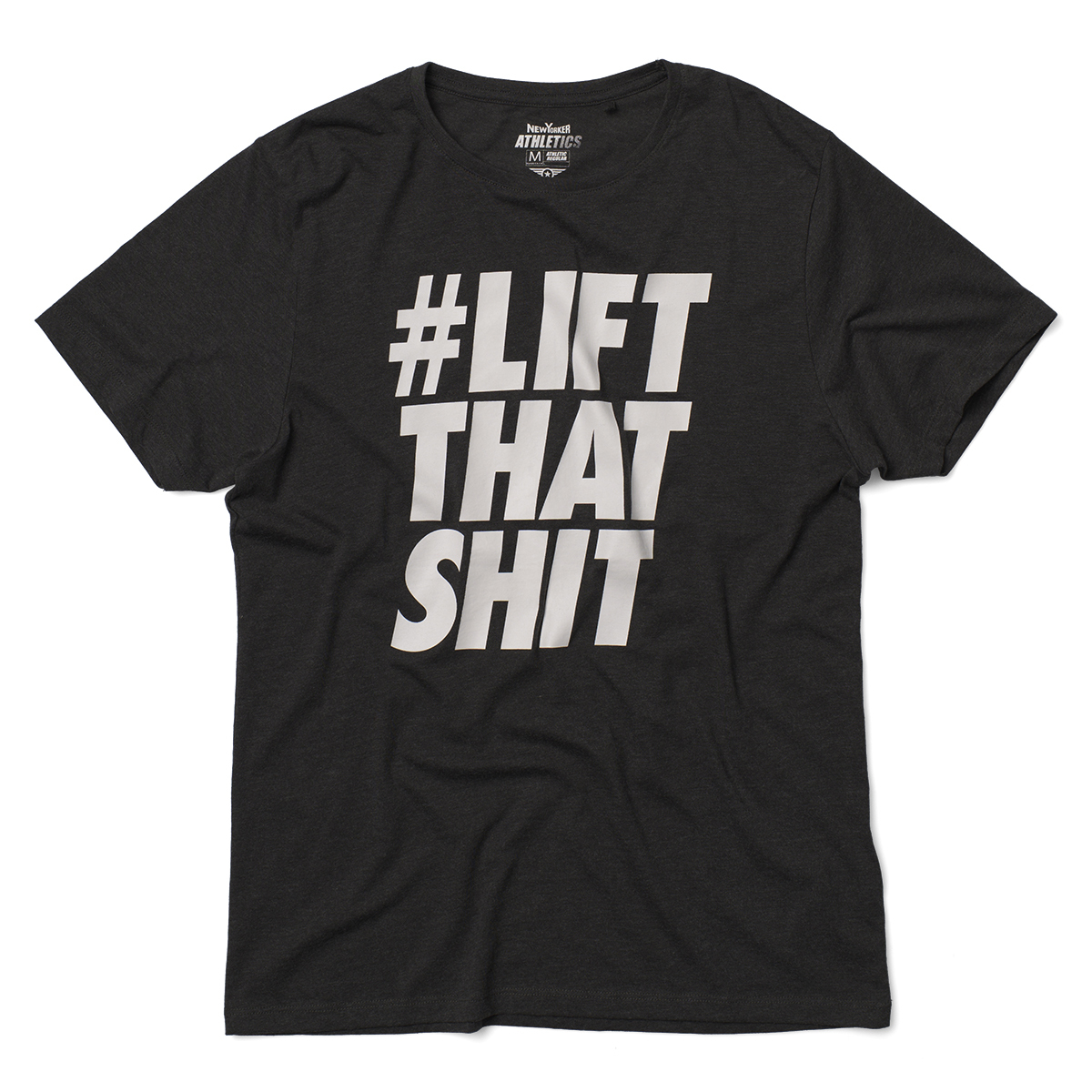 New Yorker Athletics #Lift that shit feliratos T-shirt fotója