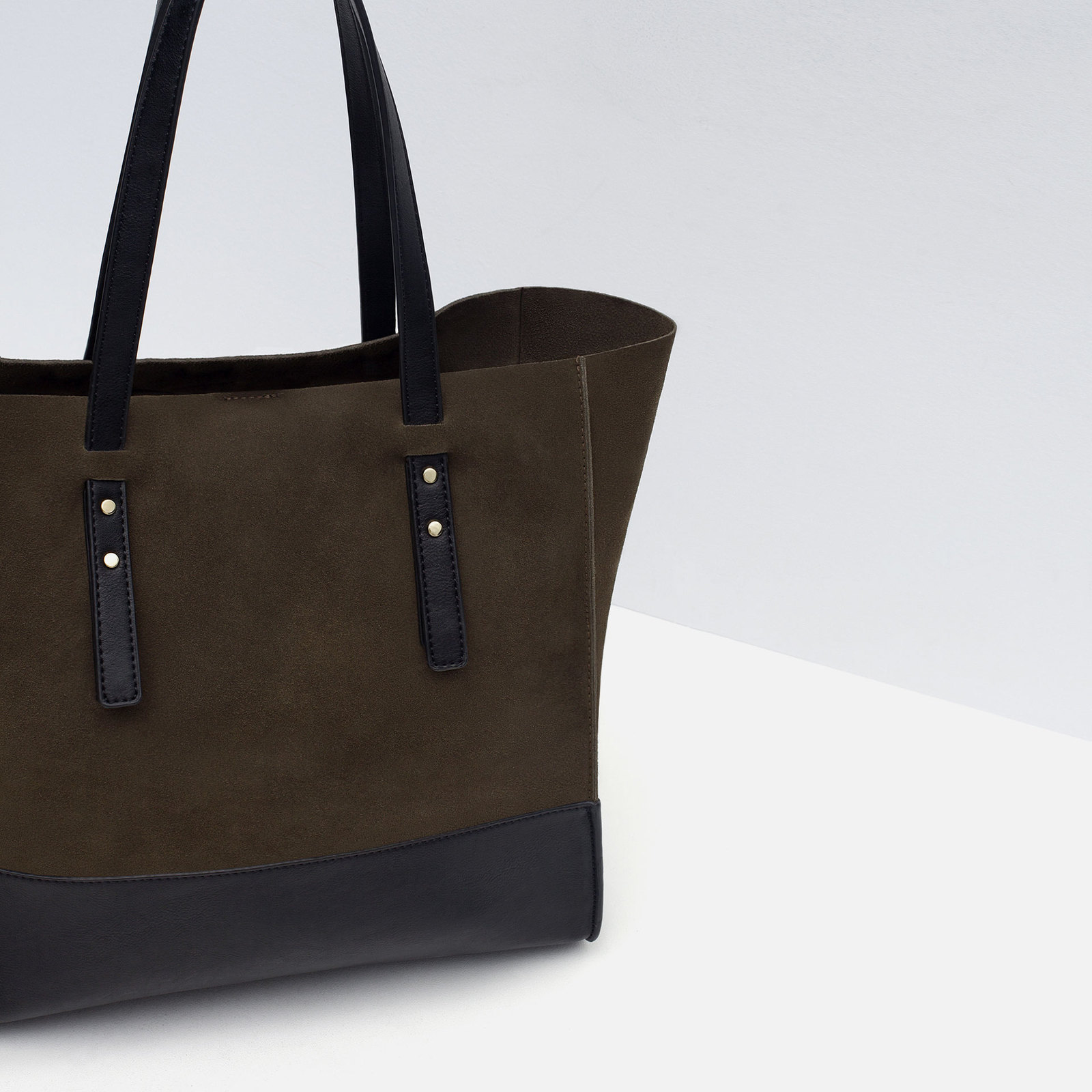 Zara kombinált bőr bevásárló táska 2015.10.15 #88634 fotója