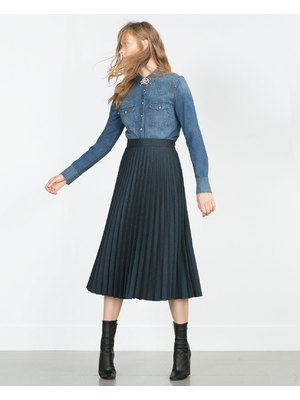 Zara divatos női kék farmer ing