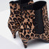 Zara magassarkú leopárdmintás bőr bokacsizma