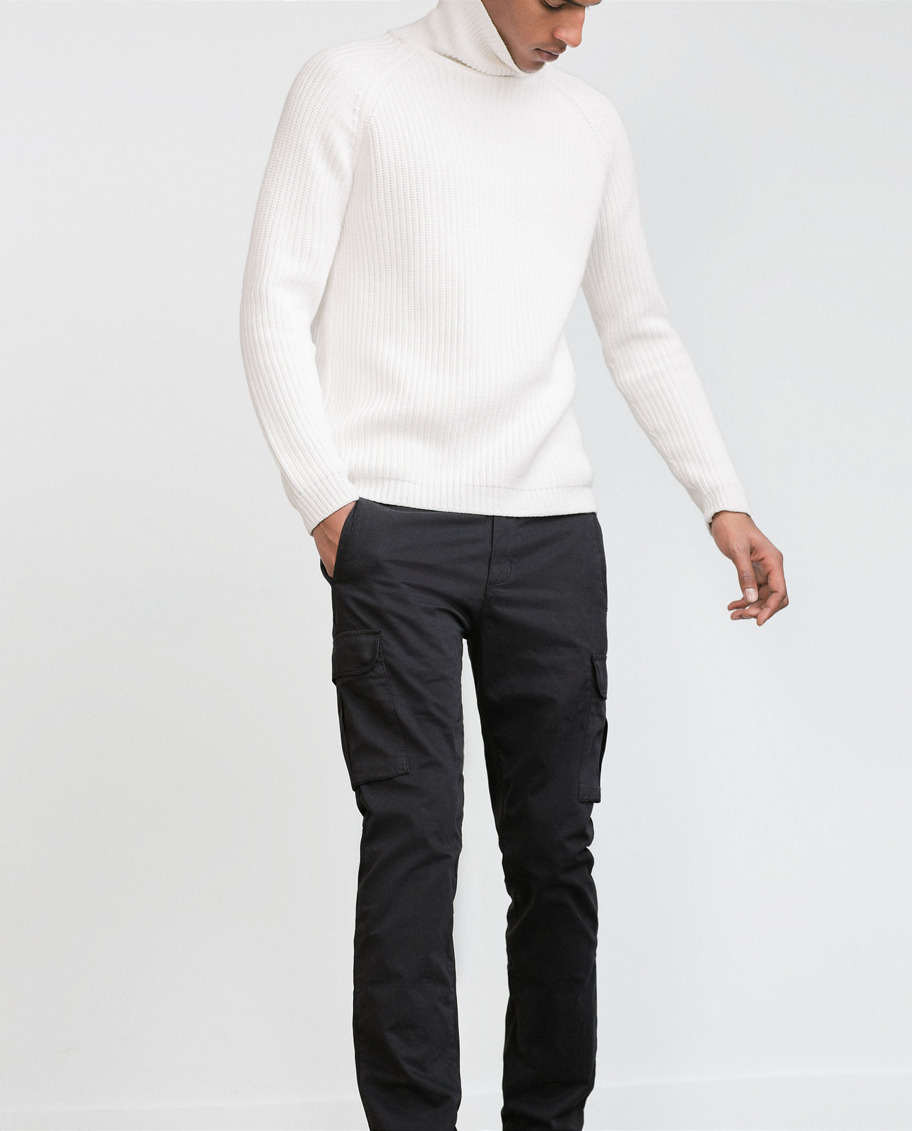Zara férfi fekete cargo nadrág 2015.10.16 #89496 fotója