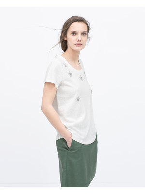 Zara csillagos fehér T-shirt