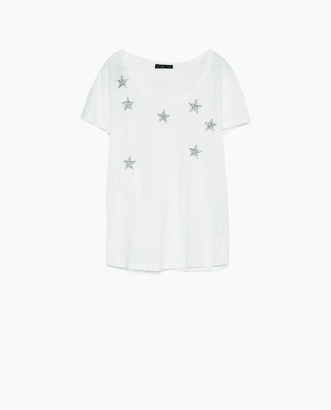 Zara csillagos fehér T-shirt 2015.02.23 #74916 fotója