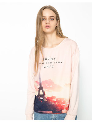 Bershka Eiffel-tornyos feliratos pulóver