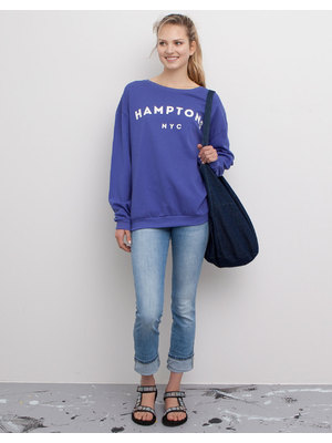 Pull and Bear pasztellkék Hamptons feliratos pulóver