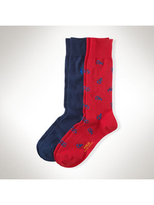 Ralph Lauren homár mintás kék-piros zokni szett