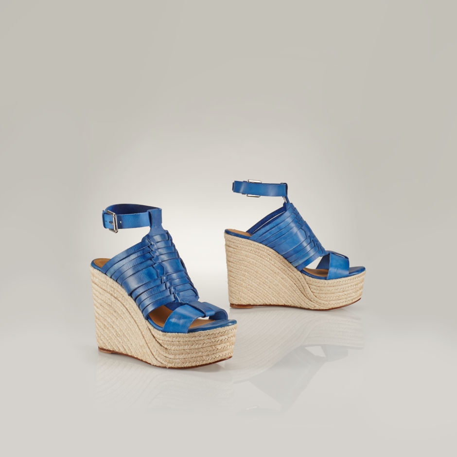 Ralph Lauren kék telitalpú espadrille cipő fotója