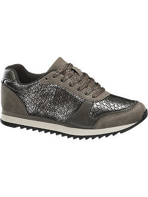 Graceland hüllőmintás ezüst sneaker