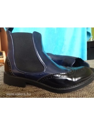 kék-fekete lakk 41-es bokacsizma női cipő << lejárt 533251