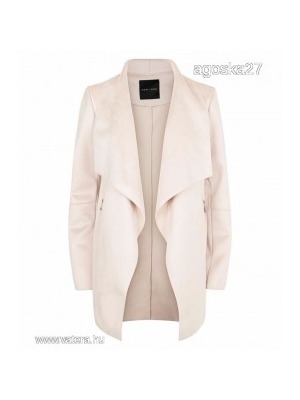 Új, NEW LOOK moletti, irha - bőr hatású 44 - 46 XL, XXL púder rózsaszín átmeneti kabát dzseki << lejárt 973027