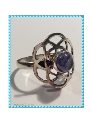 Mese szép ezüst egyedi metszett cakkos lazuli 18 mm gyűrű << lejárt 618105