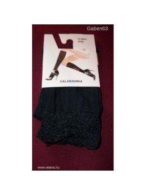 Női CALZEDONIA térdfix fekete csillogó zokni ÚJ ! p1. << lejárt 734742