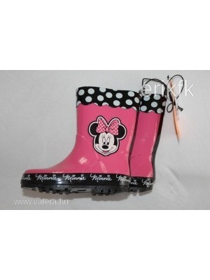 ÚJ H&M 28-as Disney Minnie egeres rózsaszín/fekete gumicsizma << lejárt 937404