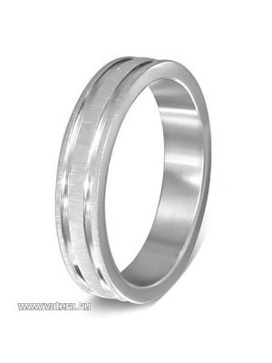 Ezüst színű nemesacél gyűrű, karikagyűrű ékszer << lejárt 200057