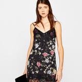 Bershka Lace dress with floral print