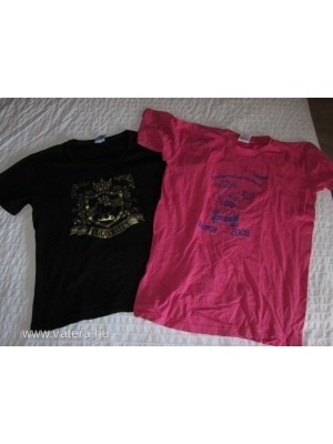 Fekete Hello Kitty és rózsaszín mintás póló - 10-12 év << lejárt 375388