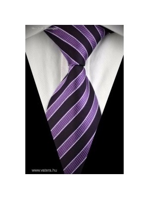 Elegáns lila fekete csíkos nyakkendő << lejárt 805547