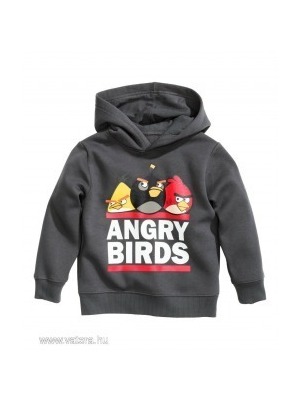 ÚJ H&M 110/116-os Angry Birds pulóver, szürke << lejárt 588674