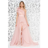 Rózsaszínű Ana Radu egy vállas ruha belső béléssel aszimetrikus övvel ellátva << lejárt 824516