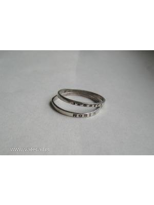 2 darab vékony ezüst karika gyűrű, "Rosie és Jessica" - Uniszex! ---- 1 Ft! << lejárt 500192