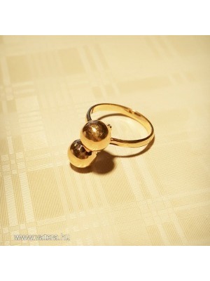 14K Arany Női Gyűrű "két gömb". 3,2 gr - 54-es méret << lejárt 543630