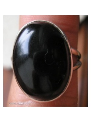 925 ezüst gyűrű fekete onix, 17,3/54,3 mm << lejárt 477434