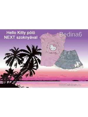 NEXT farmerszoknya Hello Kitty mintás pólóval 104-es méretben (3-4 év) << lejárt 462092