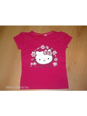 Hello Kitty rövid ujjú poló pink 110-116- márkás kislány ruhák 1 FT-ról << lejárt 34081