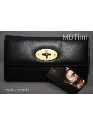 Új,Mulberry,címkés,valódi bőr,fekete klasszikus gyönyörű női pénztárca << lejárt 670015