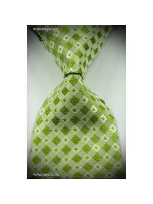 Zöld fehér vajszínű apró kockás elegáns nyakkendő << lejárt 223927