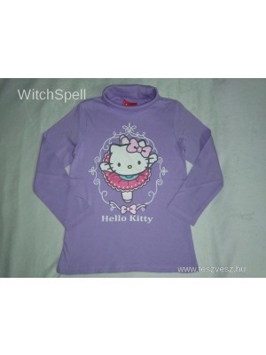 110/116 Gyönyörű lila színű, Hello Kitty-s lányka hosszú ujjú pamut felső - Újszerű << lejárt 350324