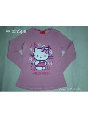110/116 Szép rózsaszín Hello Kitty-s lányka hosszú ujjú pamut felső << lejárt 898392