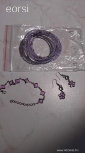 ékszer: lila ékszer csomag karkötő fülbevaló karperec Új 1 ft << lejárt 7266088 69 fotója