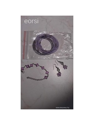 ékszer: lila ékszer csomag karkötő fülbevaló karperec Új 1 ft << lejárt 437782