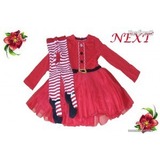 NEXT csodaszép tüll szoknyás karácsonyi ruha harisnyával 104-es méretben ( 3-4 év) << lejárt 562174