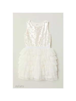 H&M gyönyörű új, flitteres felsős, csupa tüll fehér alkalmi ruha, 152-es << lejárt 311668