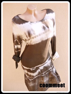 Barna, batikolt mintás, roll-up ujjú tunika, ruha (M-L) << lejárt 4423377 25 fotója