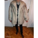 Ezüstróka bunda félhosszú újszerű női kabát << lejárt 163363