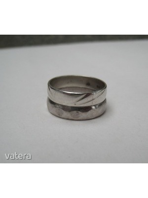 Két darab mintás ezüst karikagyűrű -akár karácsonyra! - 1 Ft! << lejárt 806503