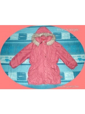 Szörmekapucnis őszi - téli kabát 146 - 152 cm. << lejárt 931682