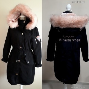 Ultra meleg , fekete kabát rózsaszn prémes kapucnival, műszőrme béléssel,M-L, 1Ft << lejárt 5358925 60 fotója