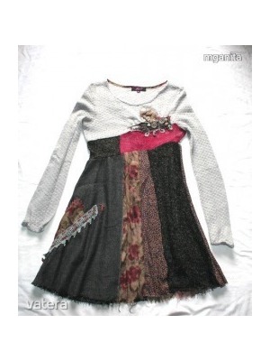 J&E designer extravagáns patchwork őszi kötött ruha M-L << lejárt 498396